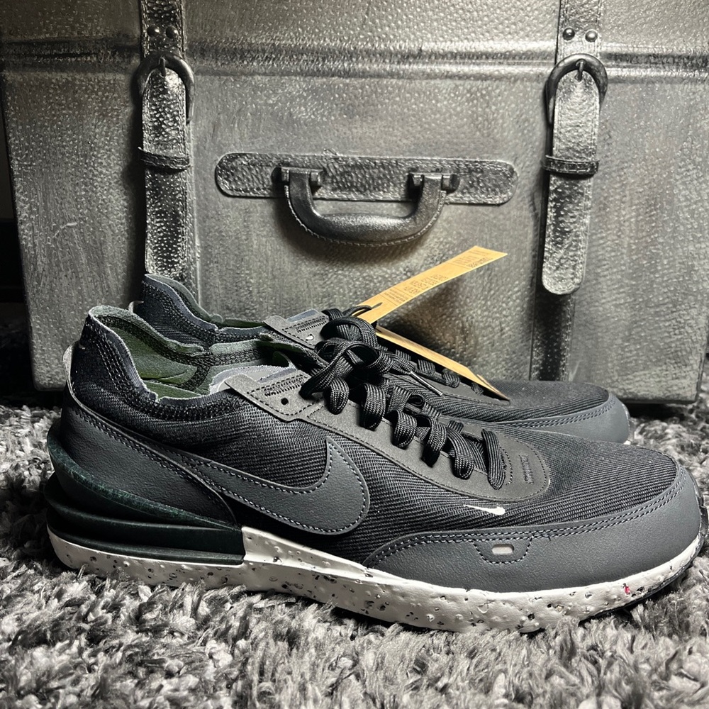Nike Waffle One Crater Black Anthracite Running Shoes DH7751-001 Mens Size 13